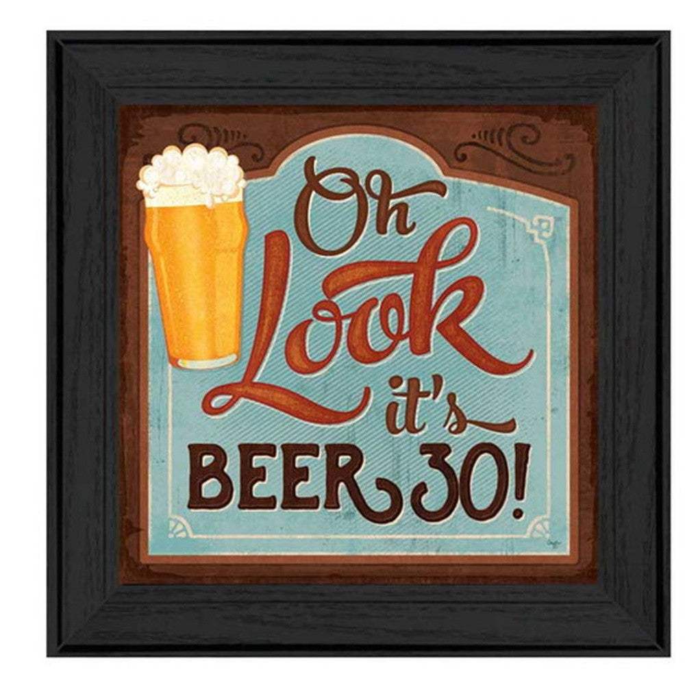 Set Of Two Beer Oclock Black Framed Print Wall Art - Homeroots - Flyclothing LLC