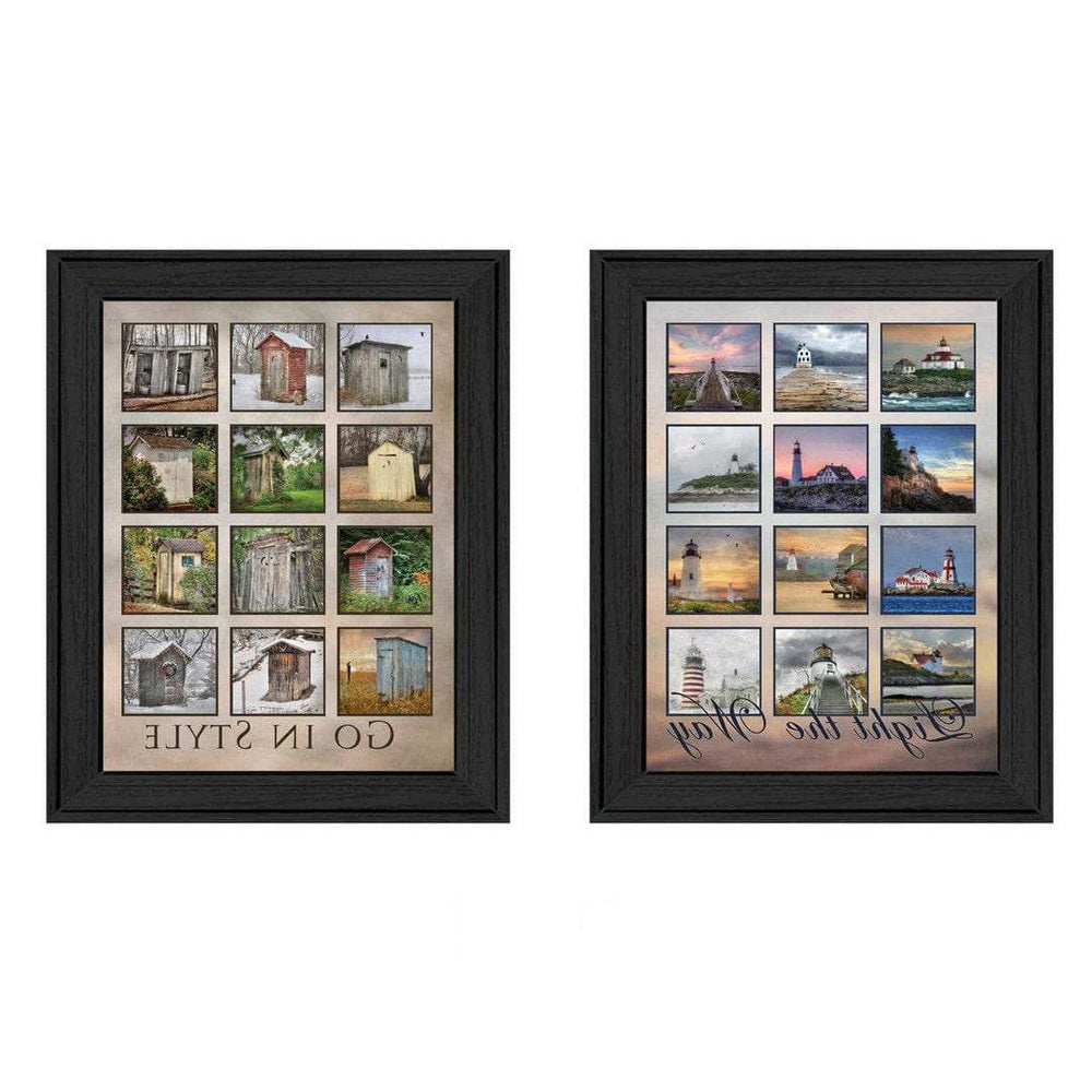 Set Of Two Light Your Way Black Framed Print Wall Art - Homeroots - Flyclothing LLC