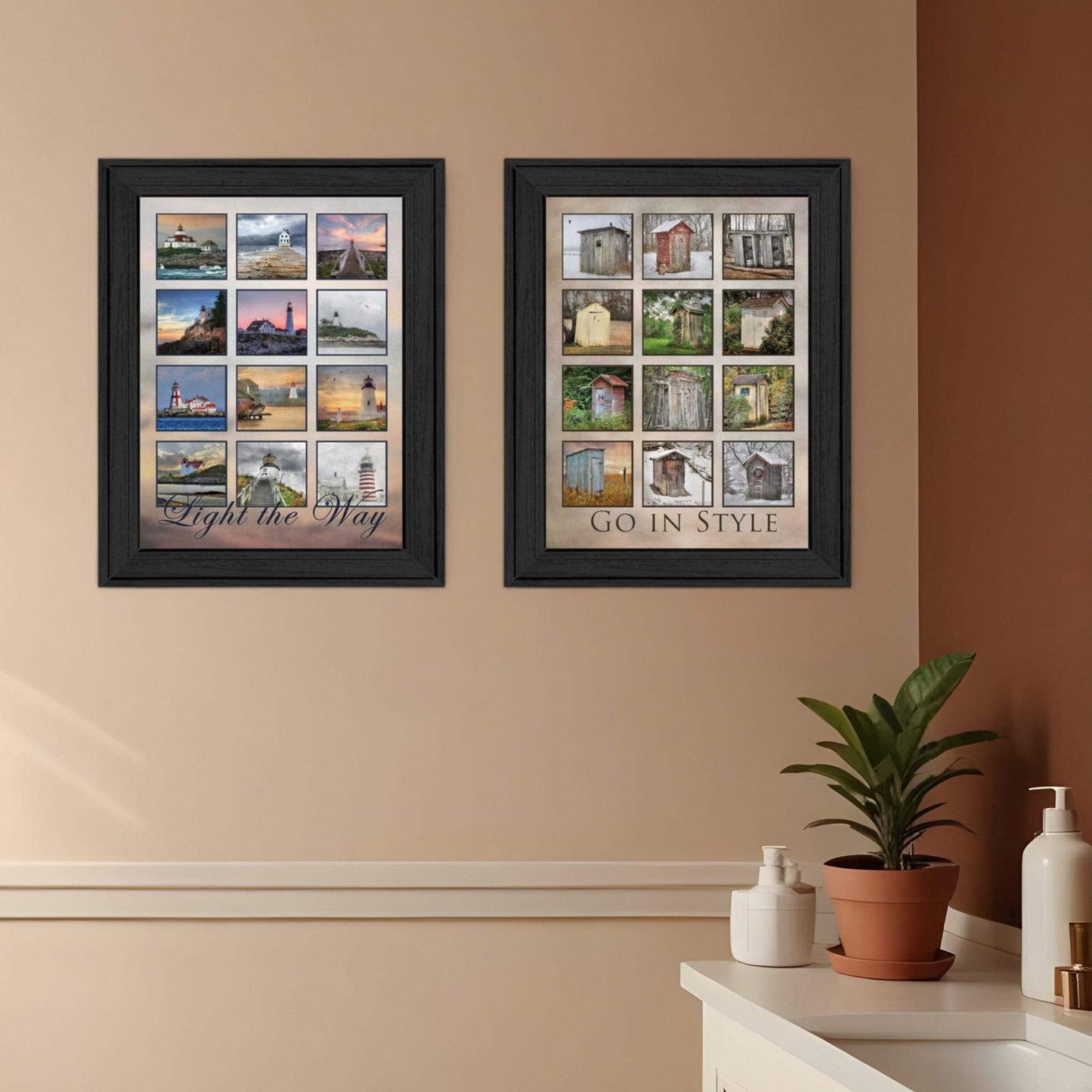 Set Of Two Light Your Way Black Framed Print Wall Art - Homeroots - Flyclothing LLC