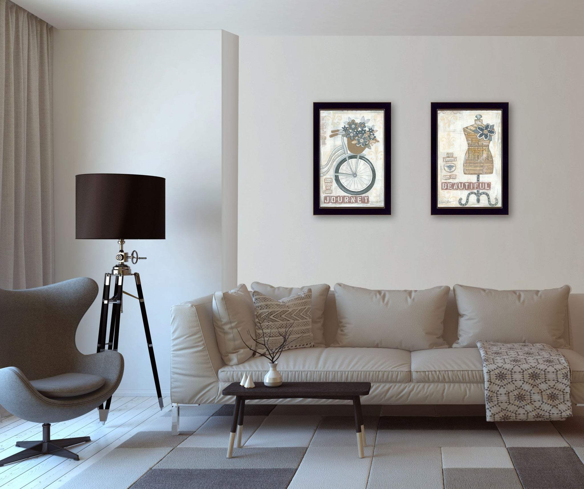 Set Of Two Beautiful Journey Black Framed Print Wall Art - Homeroots - Flyclothing LLC