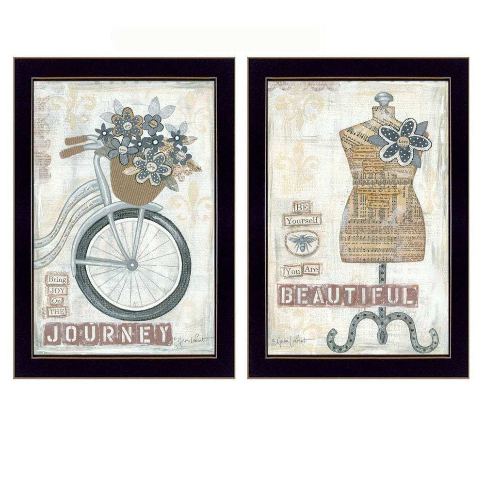 Set Of Two Beautiful Journey Black Framed Print Wall Art - Homeroots - Flyclothing LLC