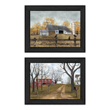 Set Of Two Country Roads 3 Black Framed Print Wall Art - Homeroots