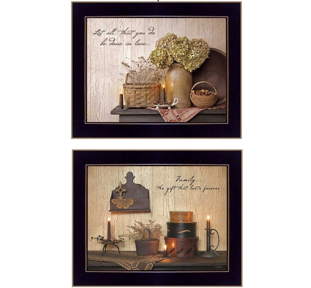 Set Of Two Keepsake Treasures Black Framed Print Wall Art - Homeroots - Flyclothing LLC