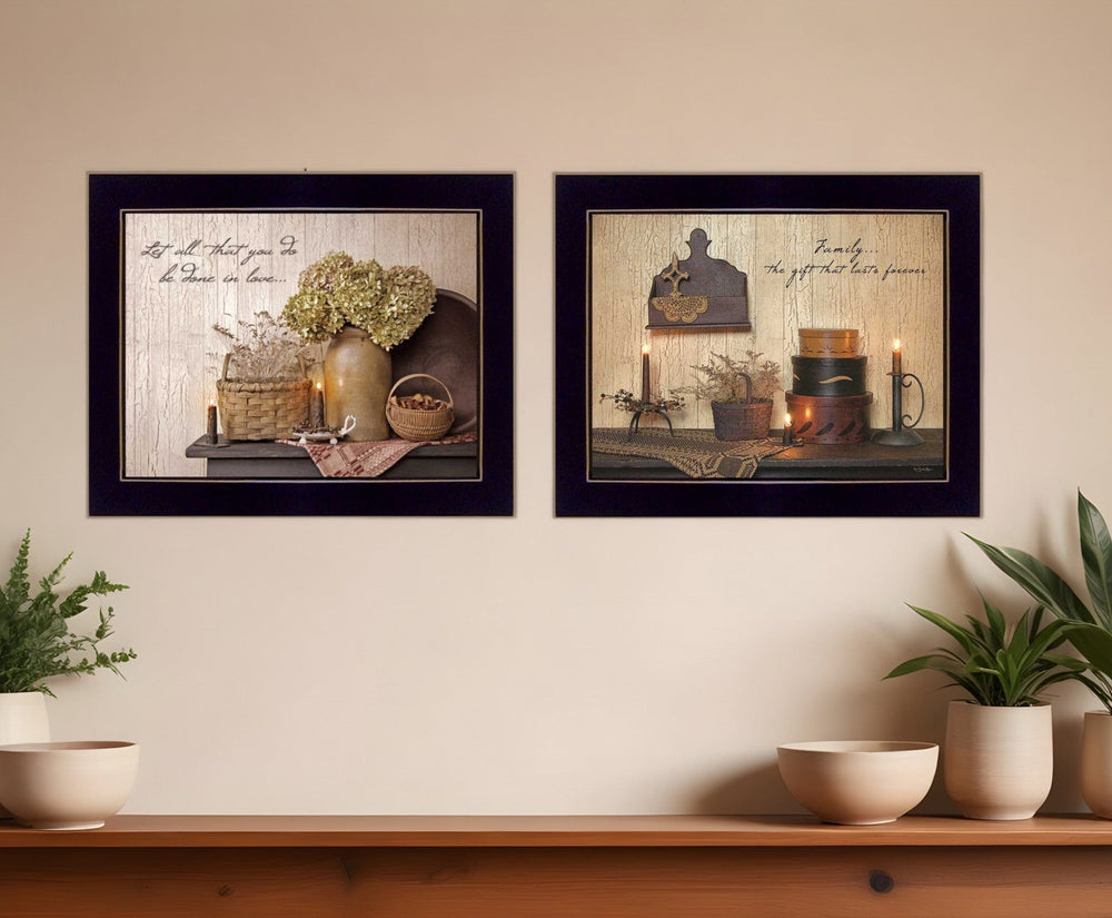 Set Of Two Keepsake Treasures Black Framed Print Wall Art - Homeroots