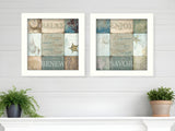 Set Of Two Sunshine Sand and Sea White Framed Print Wall Art - Homeroots