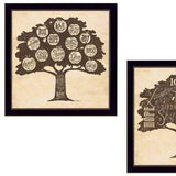 Set Of Two Family Trees Black Framed Print Wall Art - Homeroots - Flyclothing LLC