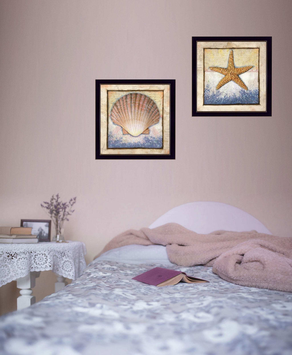 Set Of Two Sea Journey Black Framed Print Wall Art - Homeroots - Flyclothing LLC