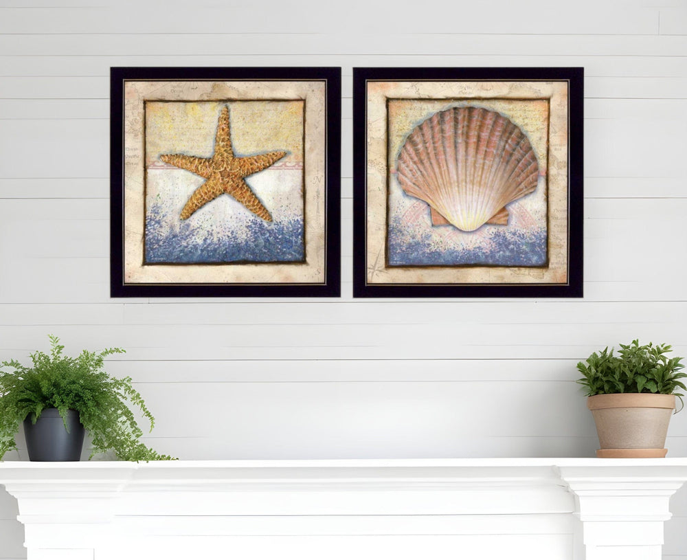 Set Of Two Sea Journey Black Framed Print Wall Art - Homeroots