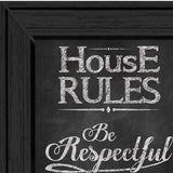Set Of Two Family and House Rules Black Framed Print Wall Art - Homeroots - Flyclothing LLC