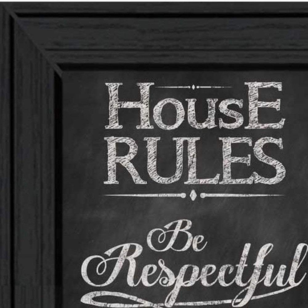 Set Of Two Family and House Rules Black Framed Print Wall Art - Homeroots - Flyclothing LLC