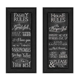 Set Of Two Family and House Rules Black Framed Print Wall Art - Homeroots - Flyclothing LLC