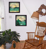 Set Of Two The Lake is Calling Black Framed Print Wall Art - Homeroots - Flyclothing LLC