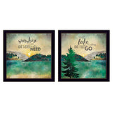 Set Of Two The Lake is Calling Black Framed Print Wall Art - Homeroots - Flyclothing LLC