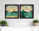 Set Of Two The Lake is Calling Black Framed Print Wall Art - Homeroots - Flyclothing LLC