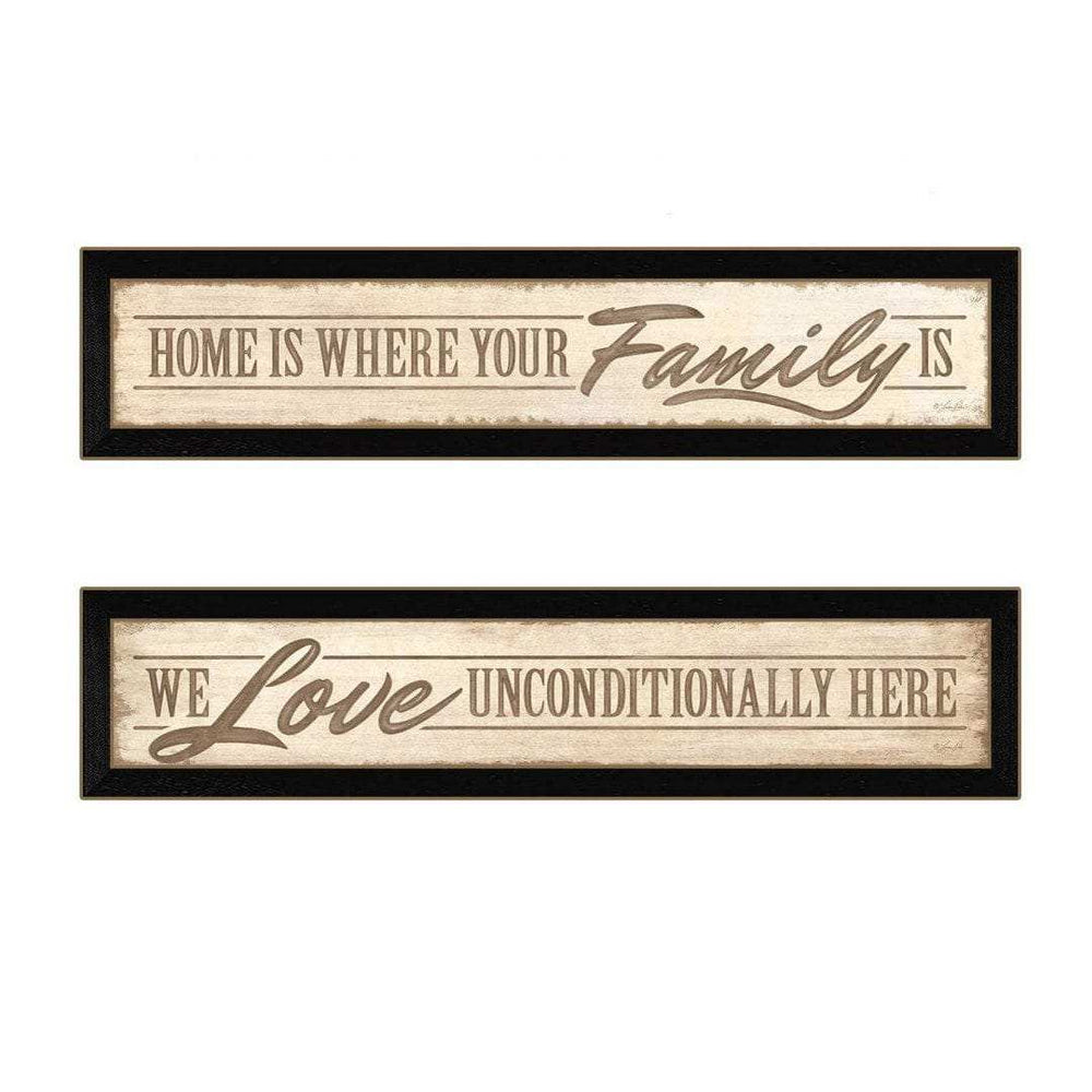 Set Of Two Love Family and Friends Black Framed Print Wall Art - Homeroots - Flyclothing LLC