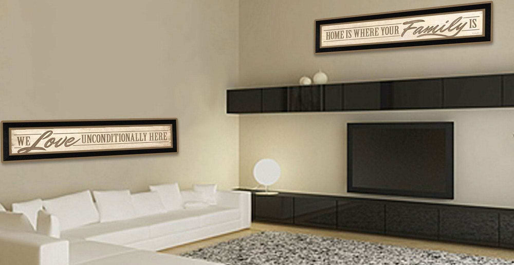 Set Of Two Love Family and Friends Black Framed Print Wall Art - Homeroots - Flyclothing LLC