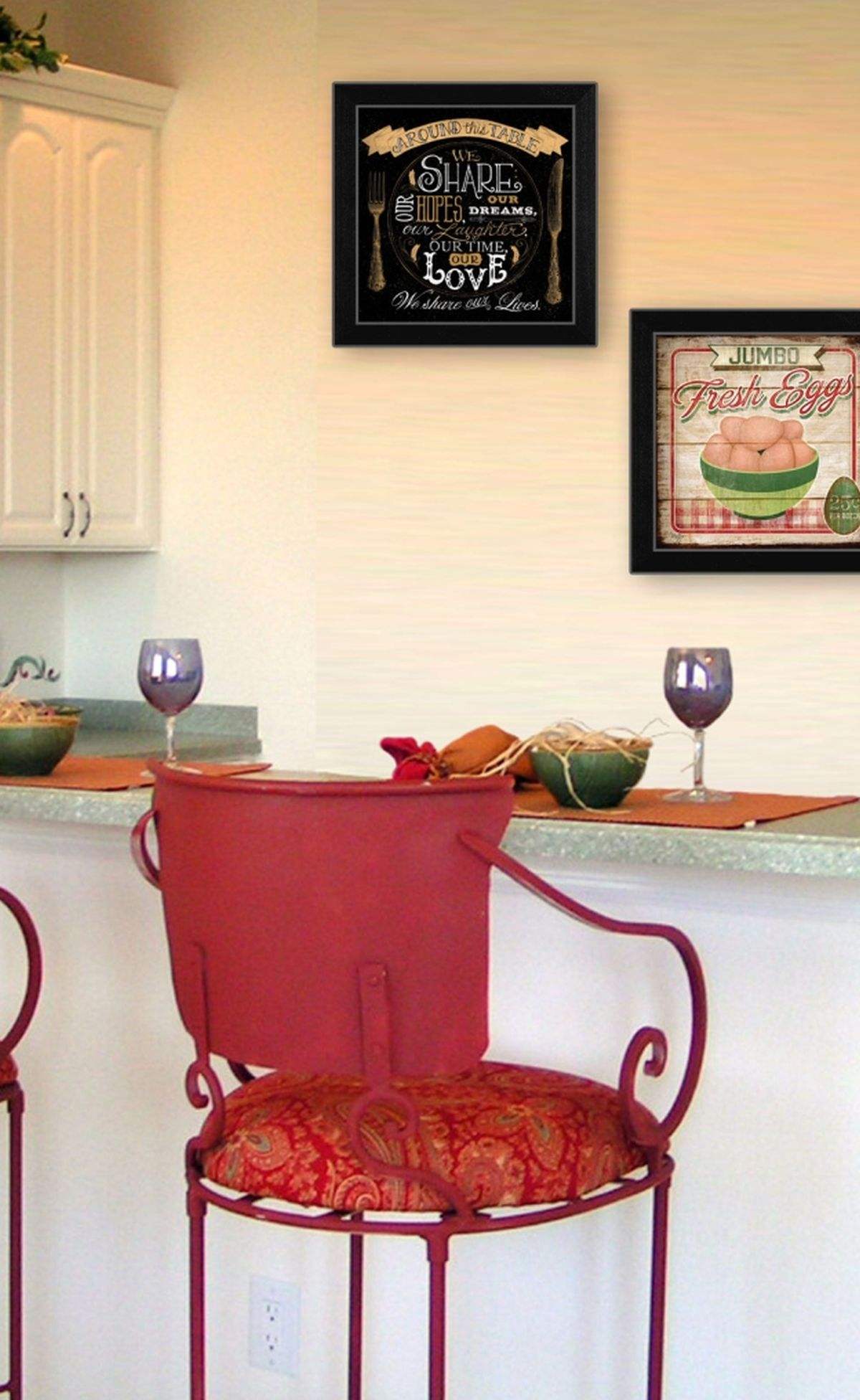 Set Of Two Around the Table Black Framed Print Wall Art - Homeroots - Flyclothing LLC