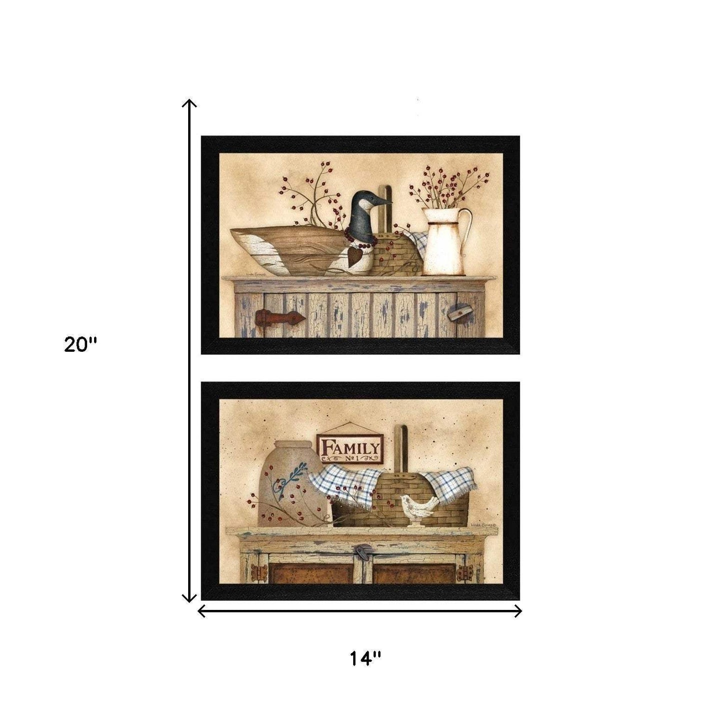 Set Of Two Rustic Still Life Black Framed Print Wall Art - Homeroots - Flyclothing LLC