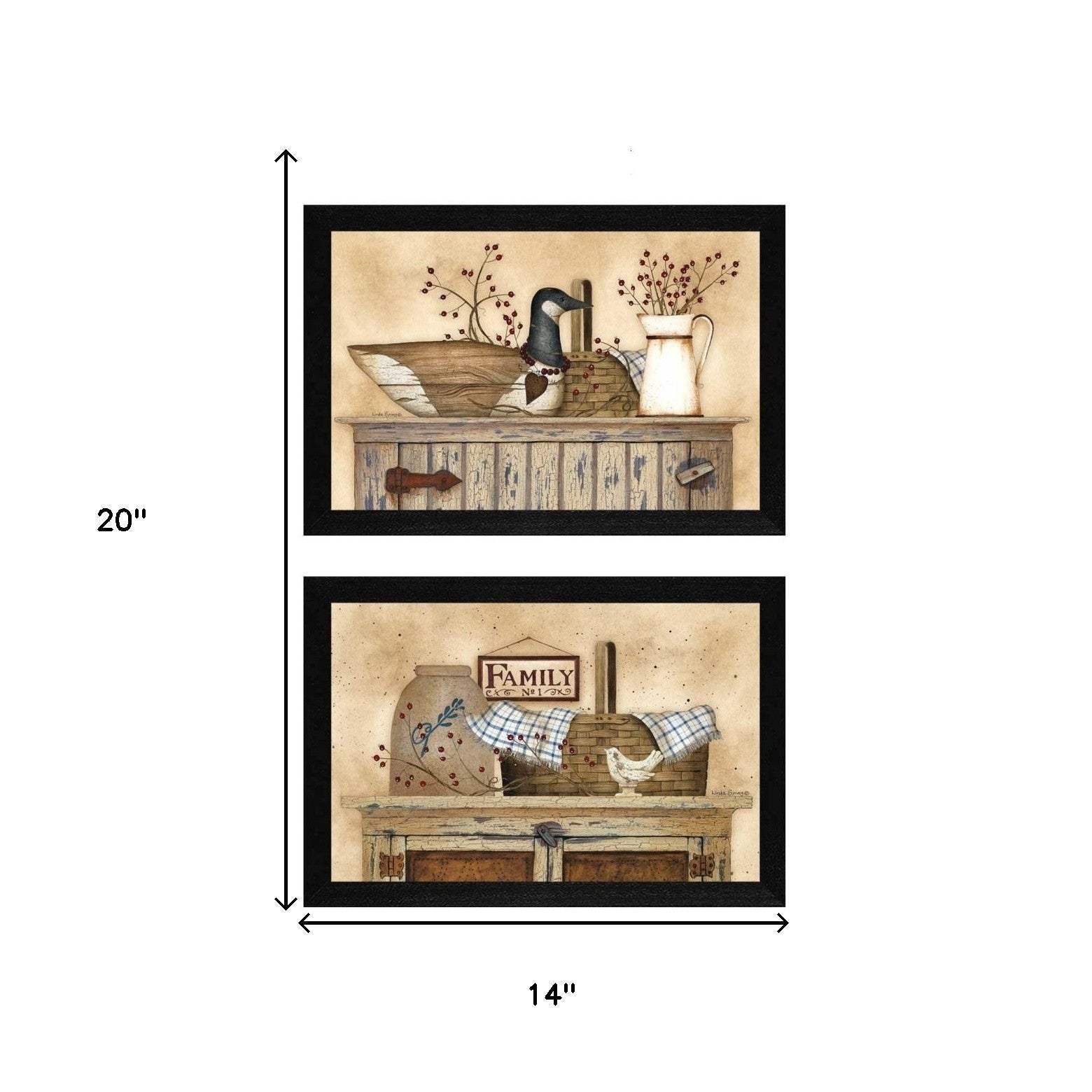 Set Of Two Rustic Still Life Black Framed Print Wall Art - Homeroots - Flyclothing LLC