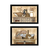 Set Of Two Rustic Still Life Black Framed Print Wall Art - Homeroots