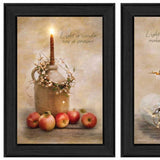 Set Of Two Light a Candle Black Framed Print Wall Art - Homeroots - Flyclothing LLC