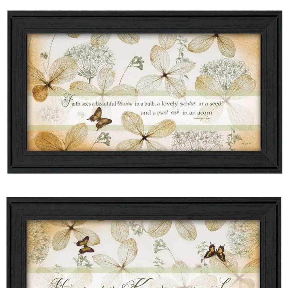 Set Of Two Plant Kindness Black Framed Print Wall Art - Homeroots - Flyclothing LLC