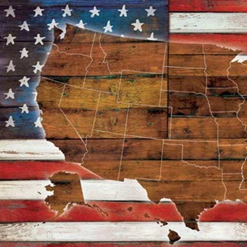 Set Of Two American Flags White Framed Print Wall Art - Homeroots - Flyclothing LLC