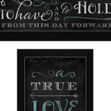 Set Of Two Love Story Black Framed Print Wall Art - Homeroots - Flyclothing LLC