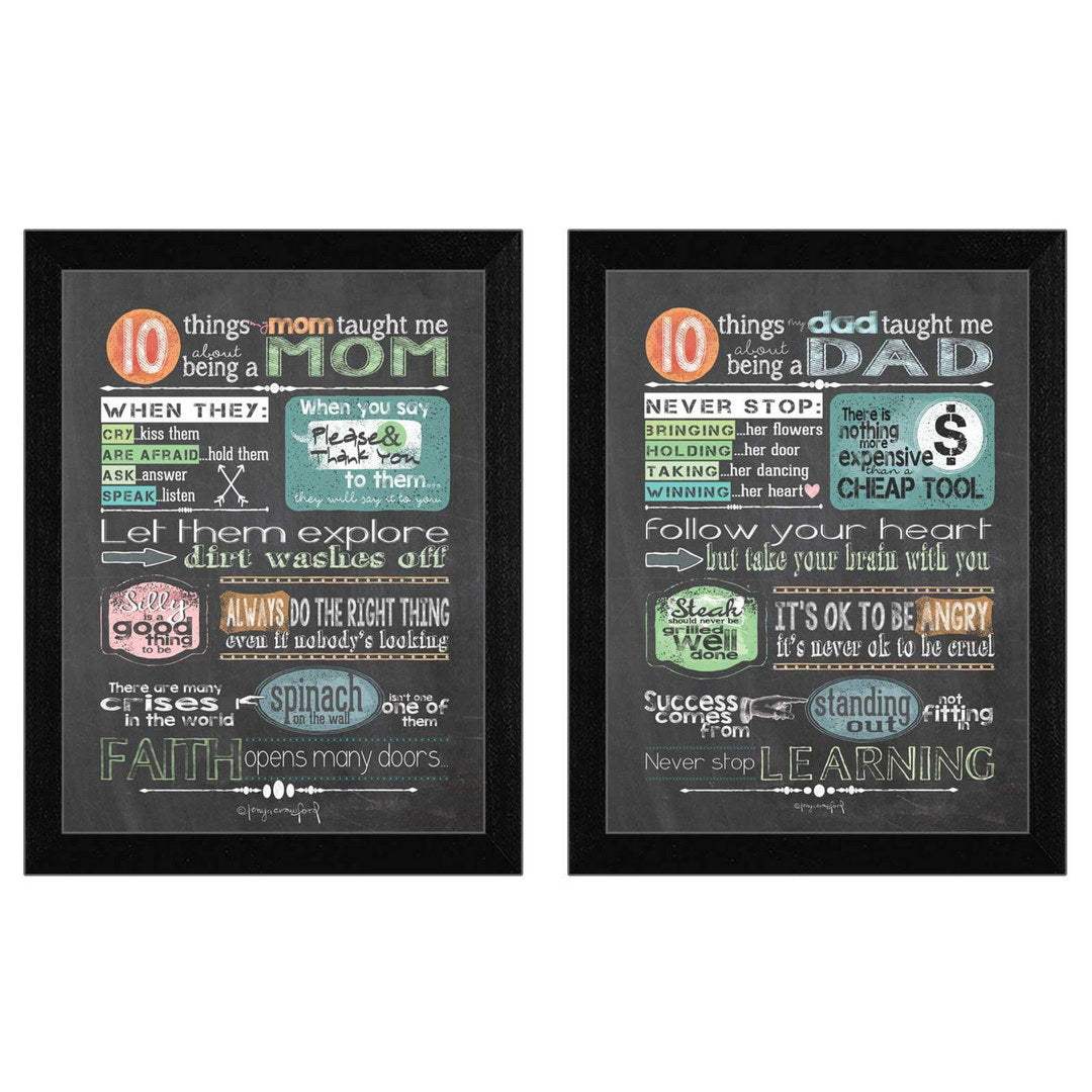 Set Of Two Reminders from Mom and Dad Black Framed Print Wall Art - Homeroots - Flyclothing LLC