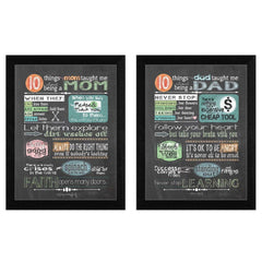 Set Of Two Reminders from Mom and Dad Black Framed Print Wall Art