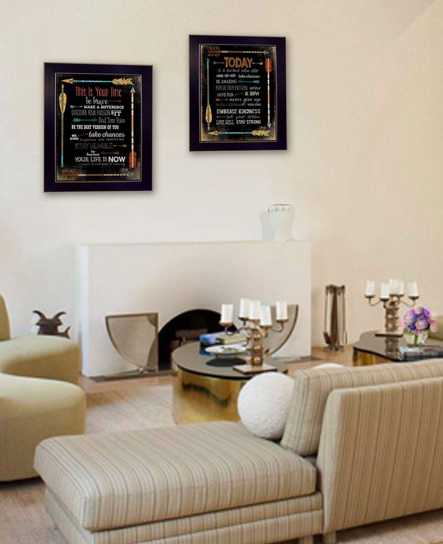 Set Of Two Arrows II Black Framed Print Wall Art - Homeroots - Flyclothing LLC