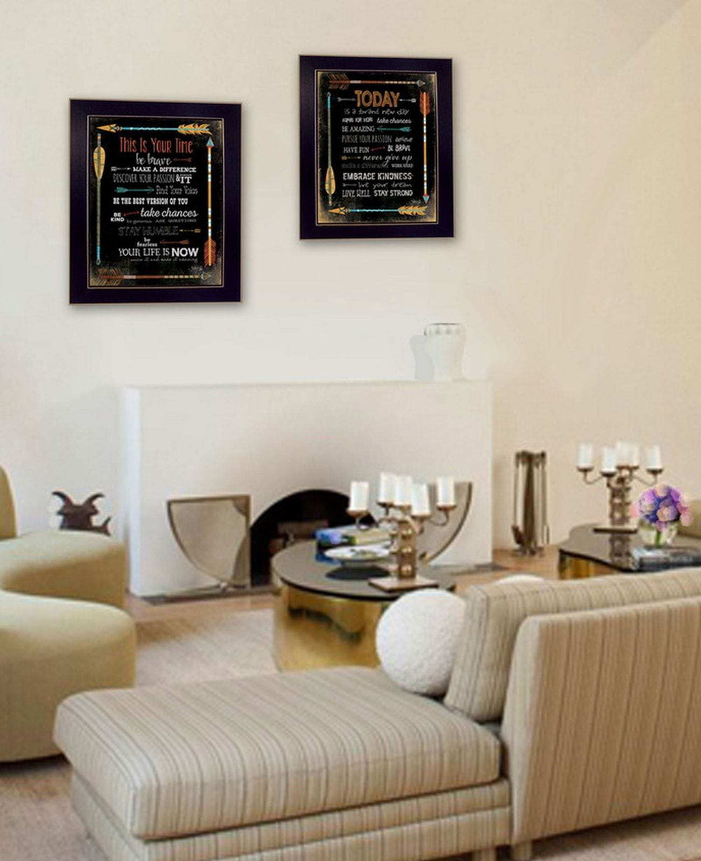 Set Of Two Arrows II Black Framed Print Wall Art - Homeroots - Flyclothing LLC