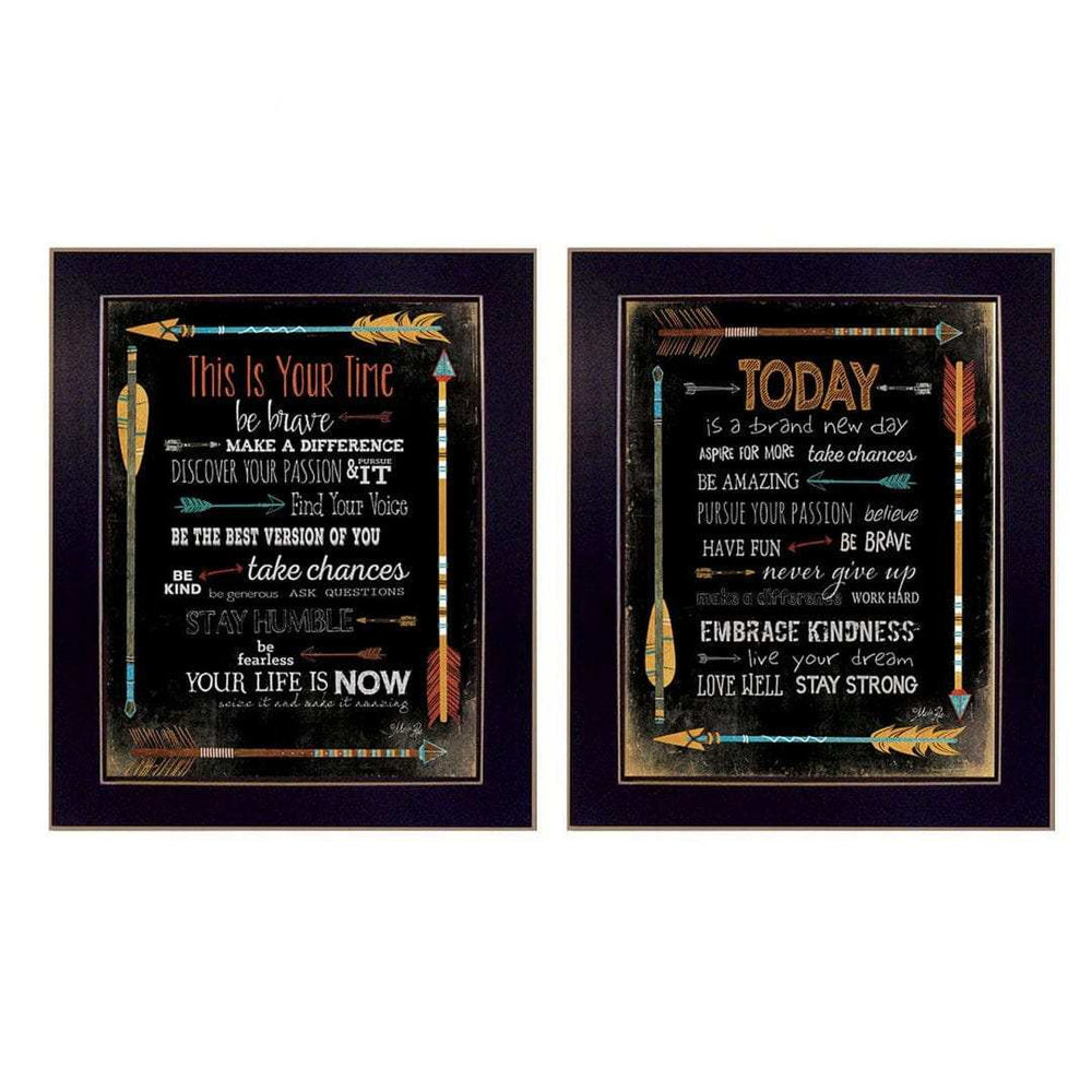 Set Of Two Arrows II Black Framed Print Wall Art - Homeroots - Flyclothing LLC