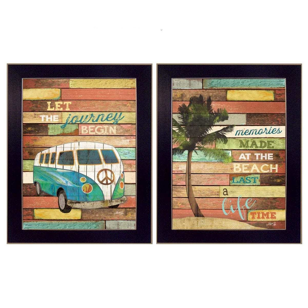 Set Of Two Journey Black Framed Print Wall Art - Homeroots - Flyclothing LLC