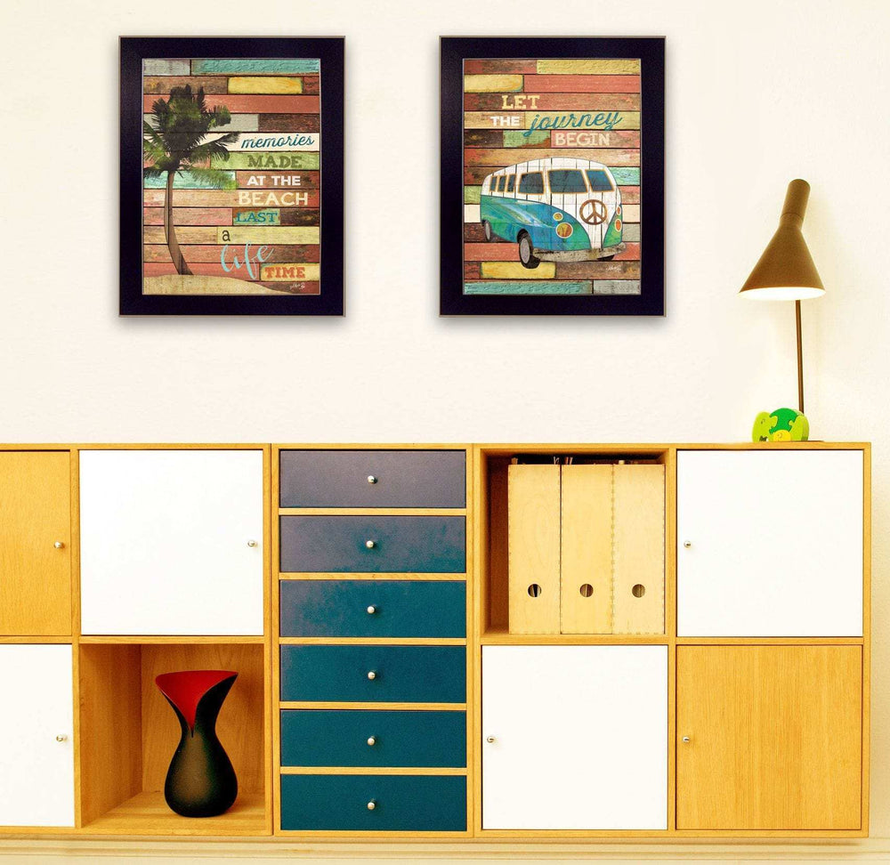 Set Of Two Journey Black Framed Print Wall Art - Homeroots - Flyclothing LLC