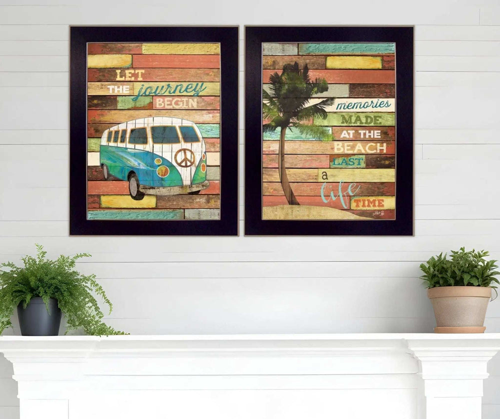 Set Of Two Journey Black Framed Print Wall Art - Homeroots - Flyclothing LLC