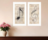 Set Of Two Musical Notes White Framed Print Wall Art - Homeroots - Flyclothing LLC