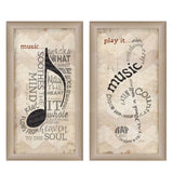 Set Of Two Musical NotesBrown Framed Print Wall Art - Homeroots