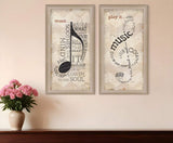 Set Of Two Musical NotesBrown Framed Print Wall Art - Homeroots - Flyclothing LLC