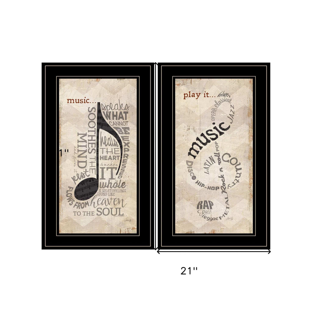 Set Of Two Music 6 Black Framed Print Wall Art - Homeroots - Flyclothing LLC