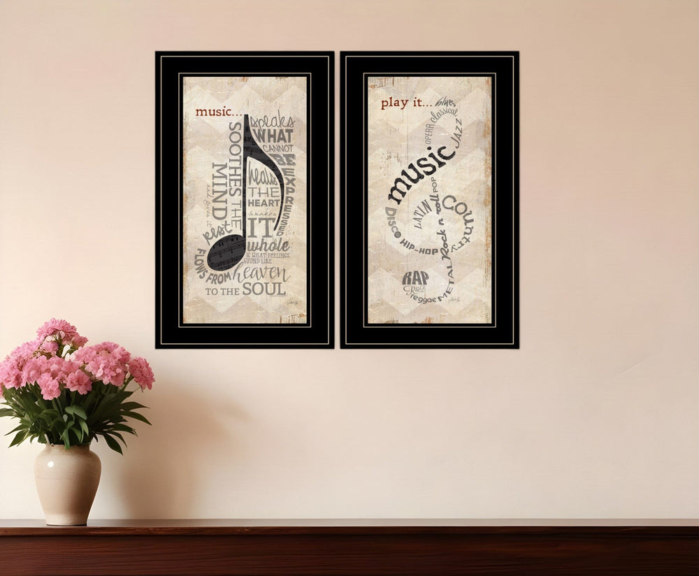 Set Of Two Music 6 Black Framed Print Wall Art - Homeroots