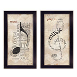 Set Of Two Musical Notes Black Framed Print Wall Art - Homeroots
