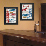 Set Of Two American 1 Black Framed Print Wall Art - Homeroots - Flyclothing LLC