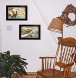 Set Of Two Memories at the Lake Black Framed Print Wall Art - Homeroots - Flyclothing LLC