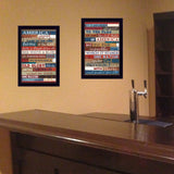 Set Of Two America Proud Faux Wood Plank Black Framed Print Wall Art - Homeroots - Flyclothing LLC