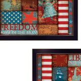 Set Of Two Liberty and Freedom Black Framed Print Wall Art - Homeroots - Flyclothing LLC
