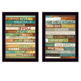 Set Of Two Today is a New Day Faux Wood Slat Black Framed Print Wall Art - Homeroots - Flyclothing LLC