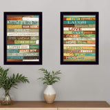 Set Of Two Today is a New Day Faux Wood Slat Black Framed Print Wall Art - Homeroots - Flyclothing LLC
