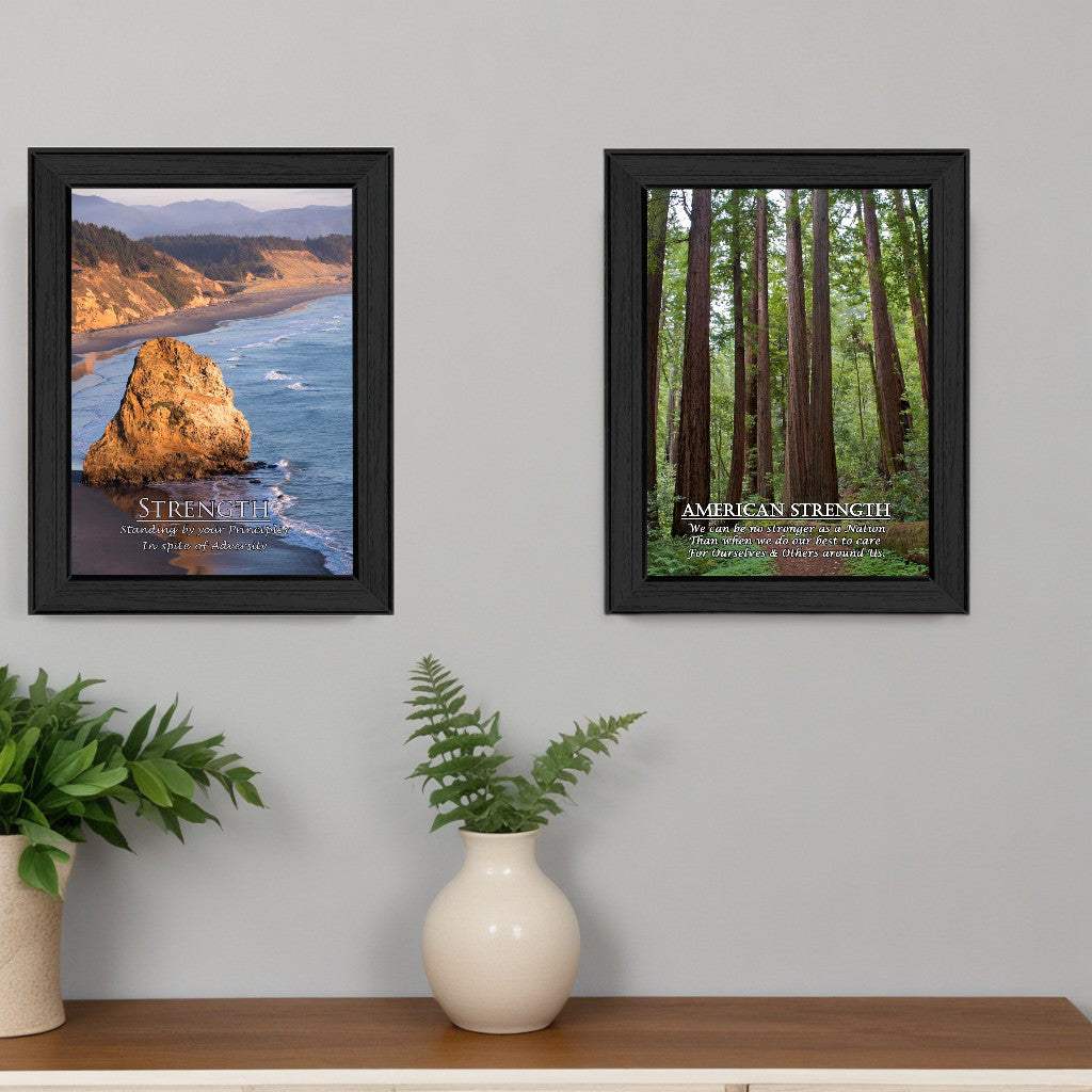 Set Of Two Strength 1 Black Framed Print Wall Art - Homeroots - Flyclothing LLC