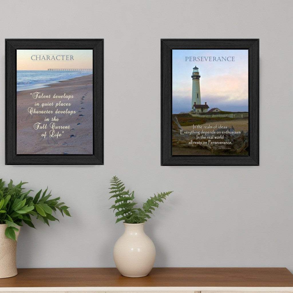 Set Of Two Character 1 Black Framed Print Wall Art - Homeroots - Flyclothing LLC